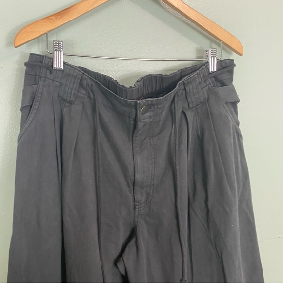 Free People Wide Leg Julien Chino Trousers Pants Baggy Slouchy XL Black - Picture 5 of 7